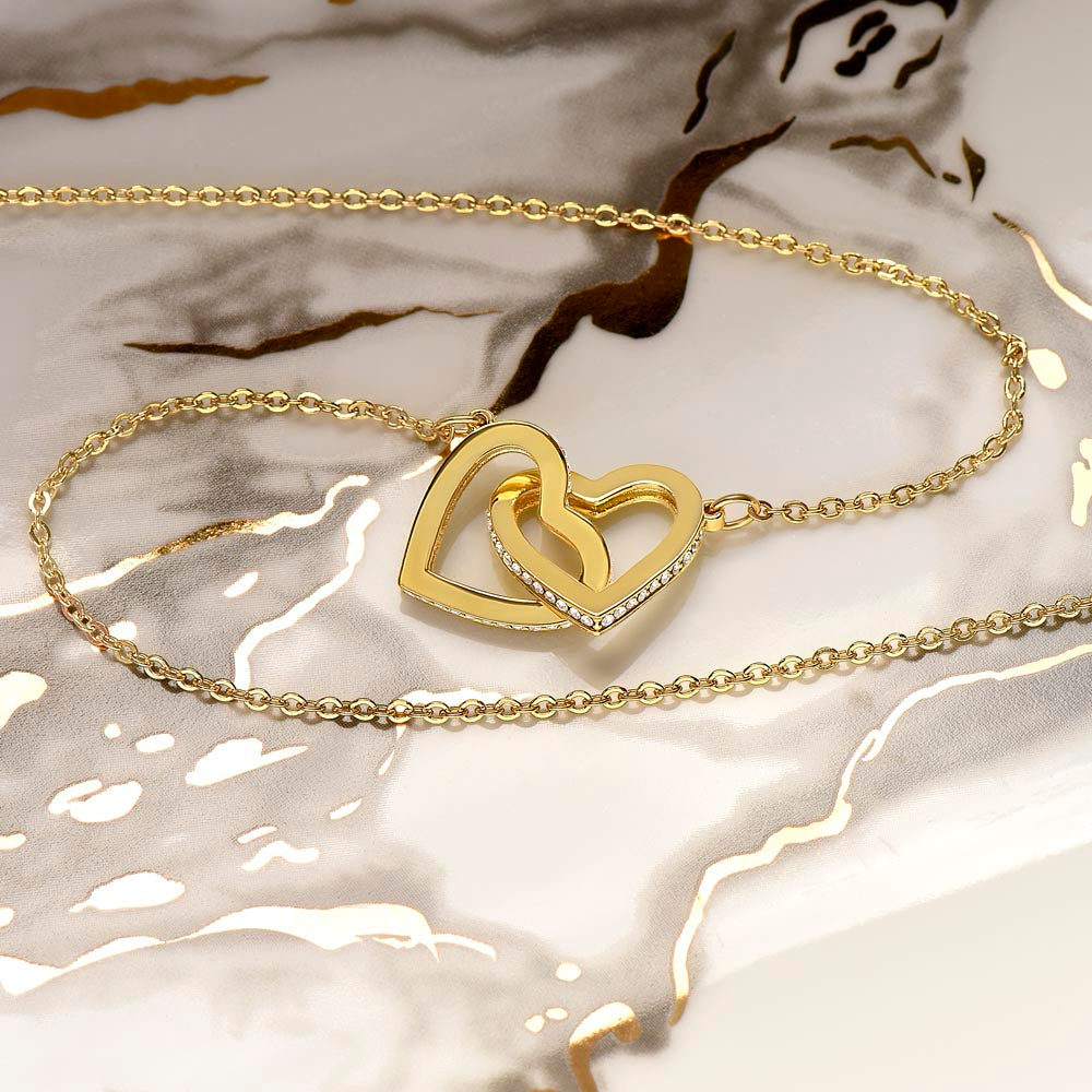 Happy Valentine's Day Interlocking Hearts Necklace