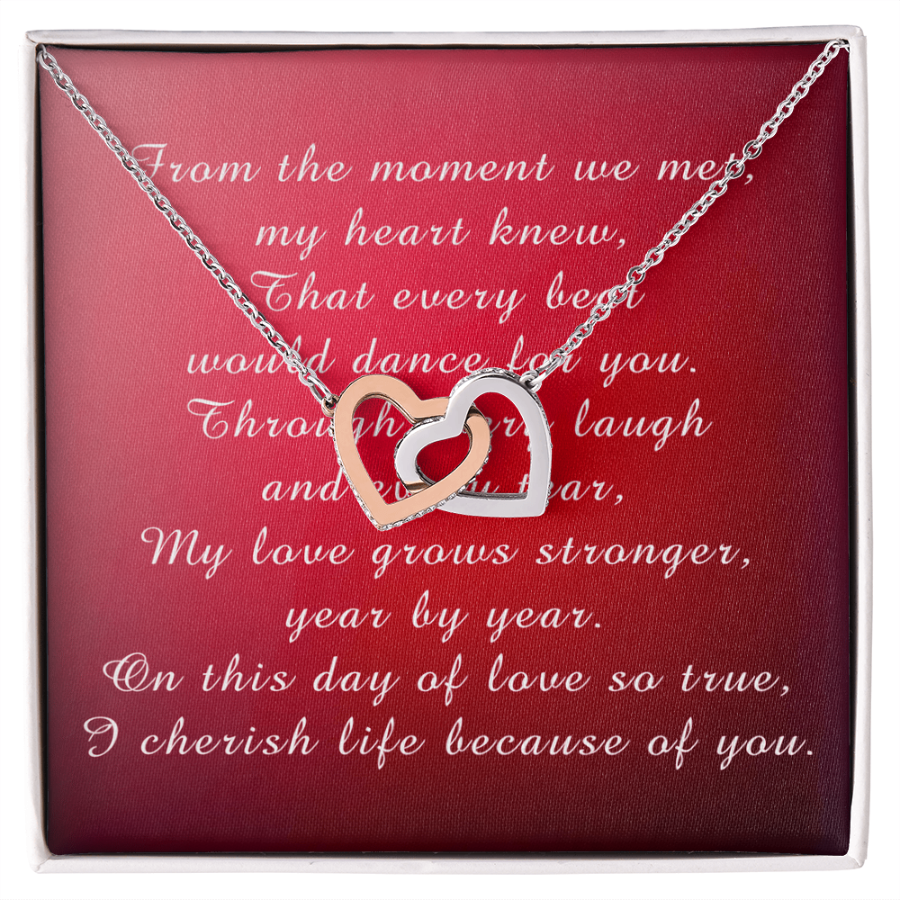 Interlocking Hearts Necklace Happy Valentine's Day from husband to wife