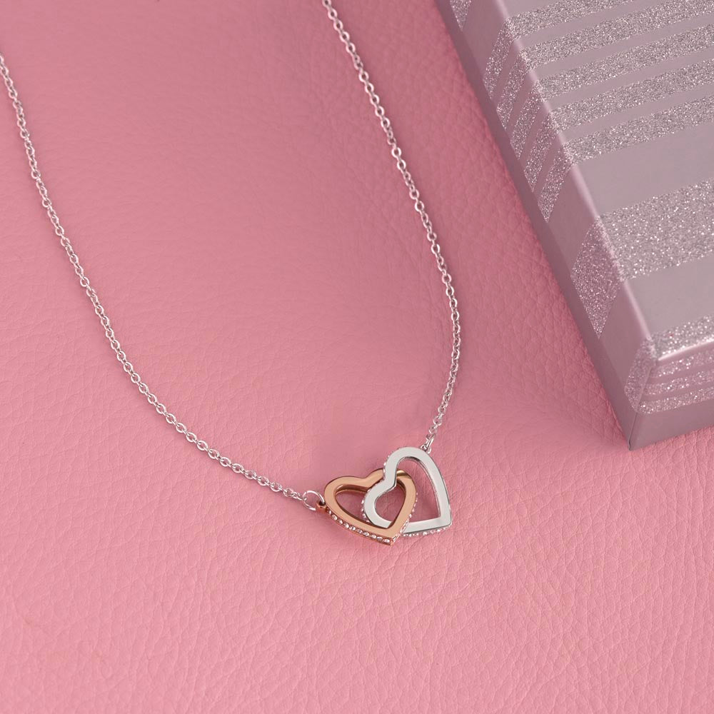 Happy Valentine's Day Interlocking Hearts Necklace