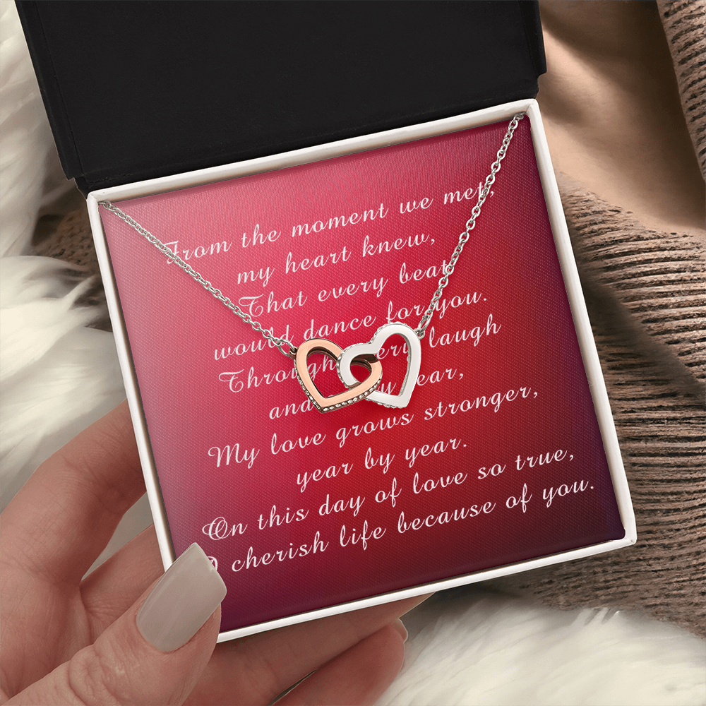 Interlocking Hearts Necklace Happy Valentine's Day from husband to wife