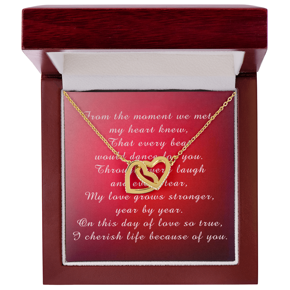 Interlocking Hearts Necklace Happy Valentine's Day from husband to wife