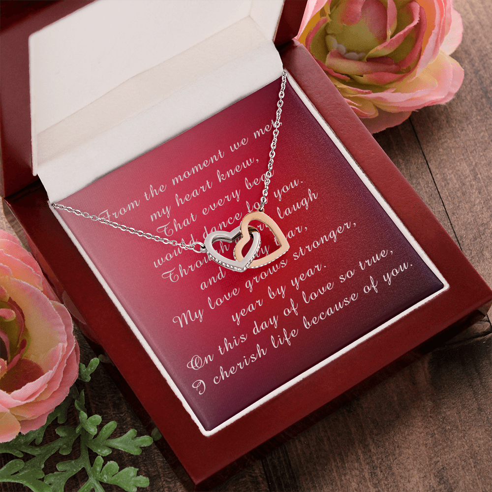 Interlocking Hearts Necklace Happy Valentine's Day from husband to wife