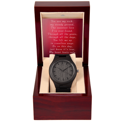 Happy Valentines Wooden Watch from Wife to Husband