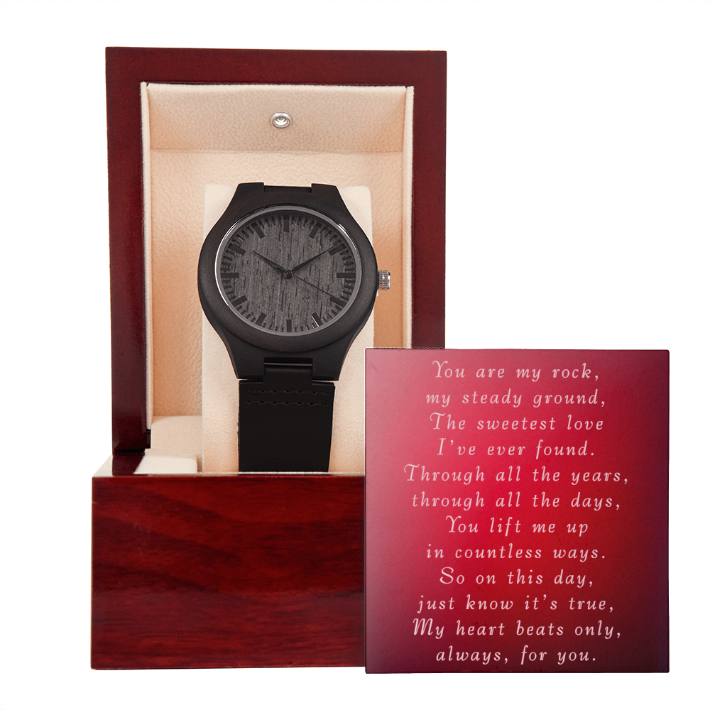 Happy Valentines Wooden Watch from Wife to Husband