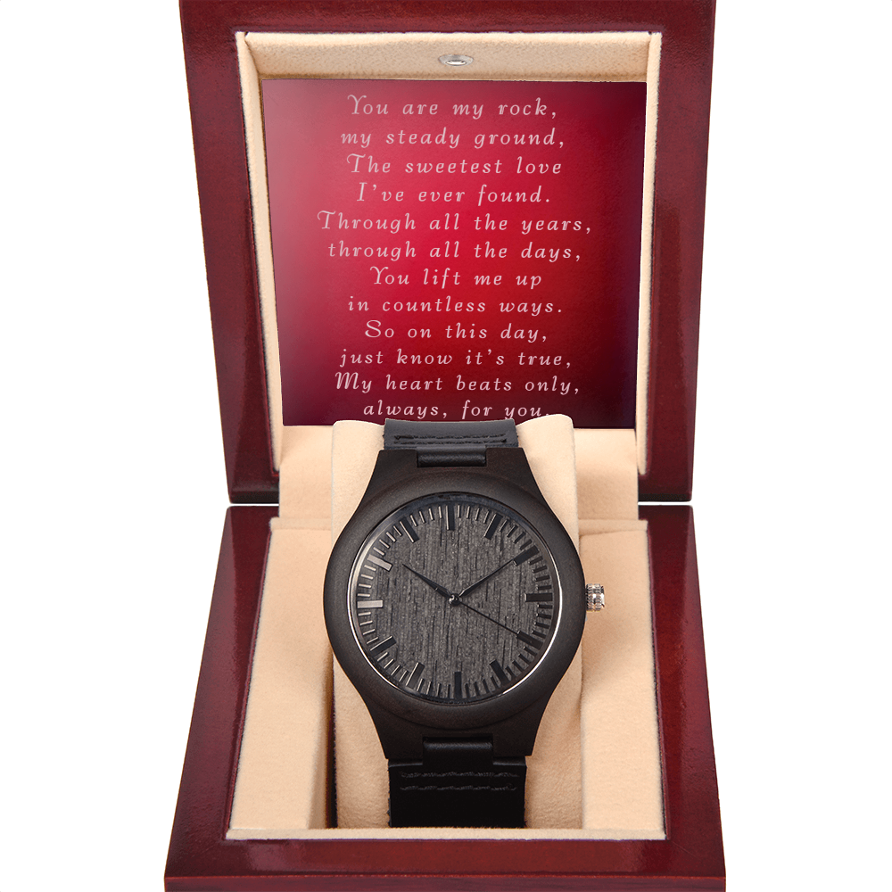 Happy Valentines Wooden Watch from Wife to Husband