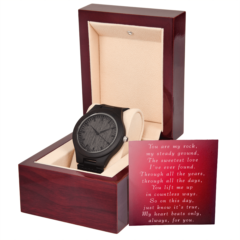 Happy Valentines Wooden Watch from Wife to Husband