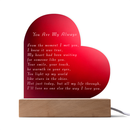 Valentine's Day Acrylic Heart Plaque