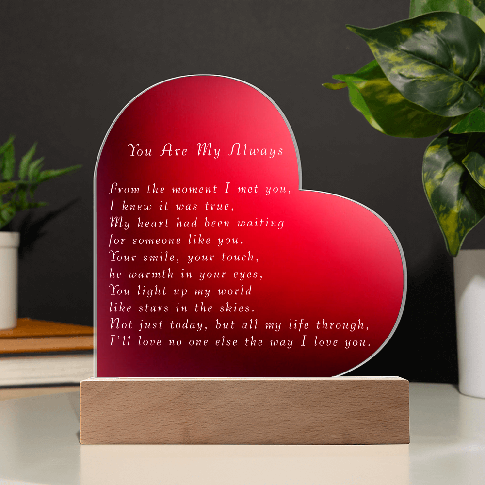 Valentine's Day Acrylic Heart Plaque