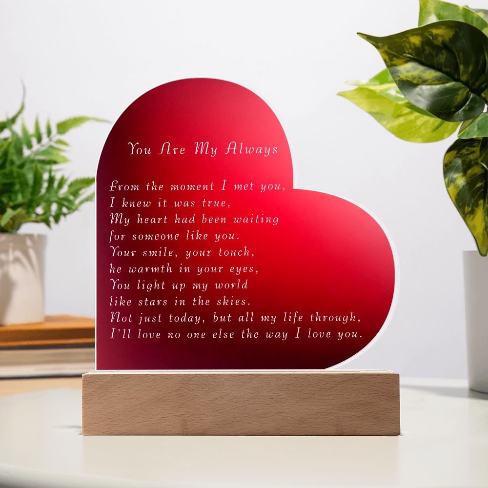 Valentine's Day Acrylic Heart Plaque